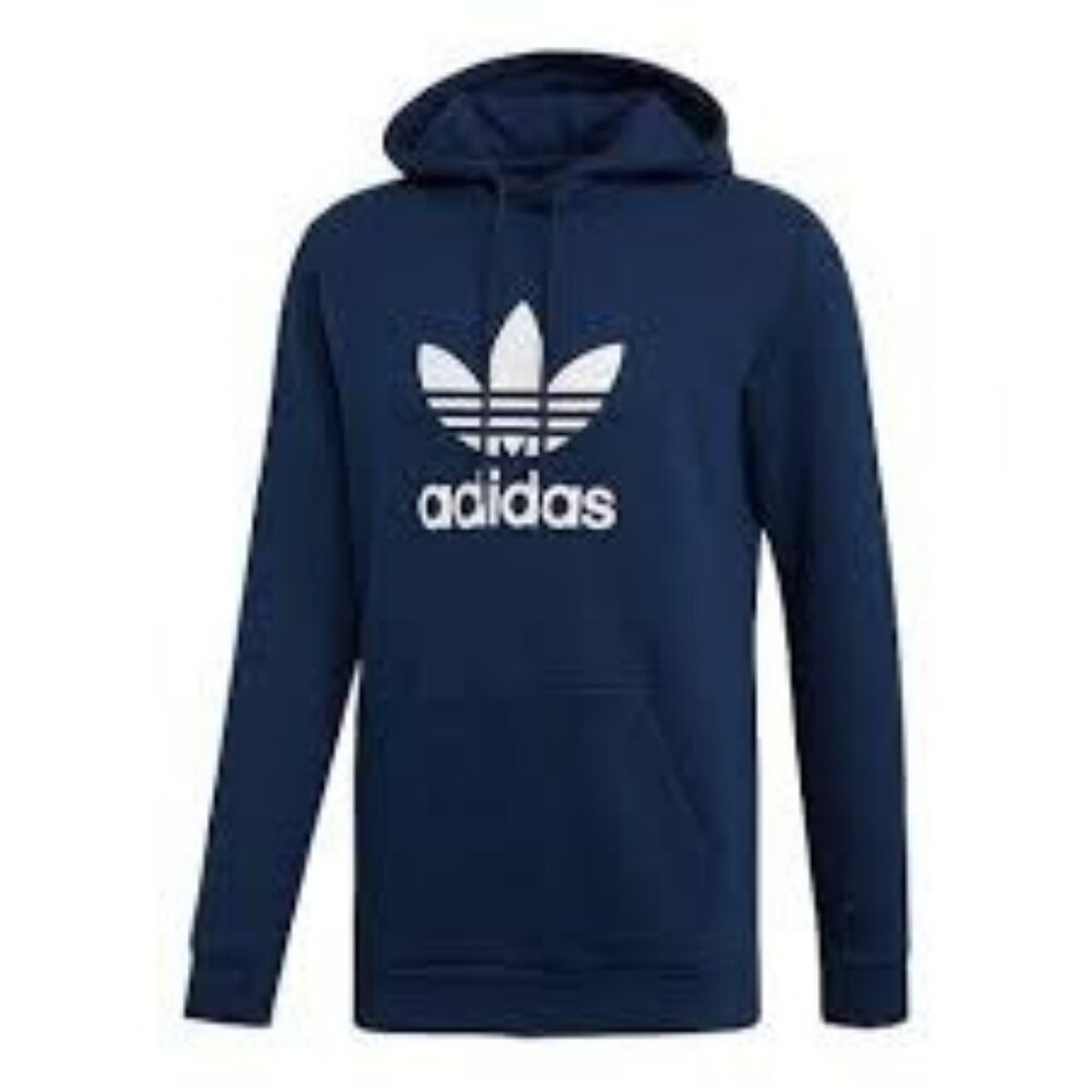 Adidas Men's Originals Trefoil Pullover Hoodie Navy White Size L NEW WITH TAGS! - Picture 1 of 3
